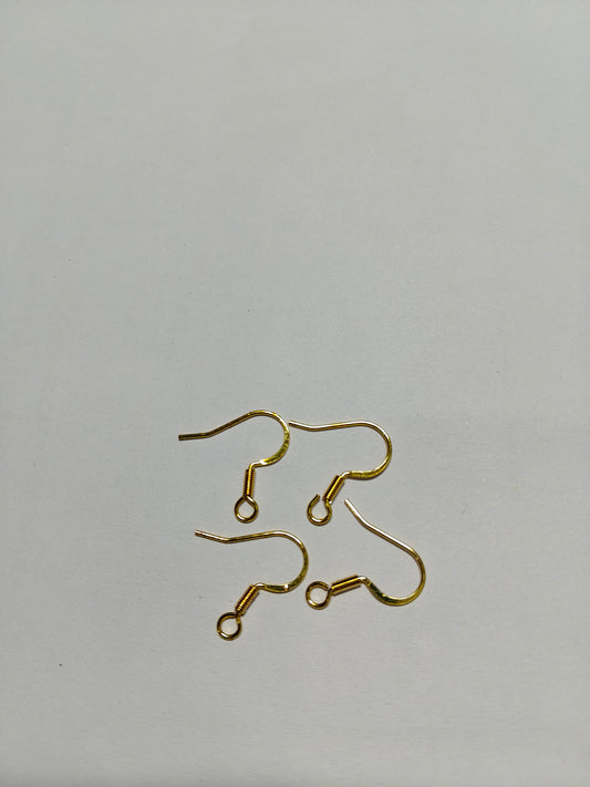 Anti-Tarnish Gold Tone Fish Hook Ear Wires (Pack of 50 Earring Hooks)