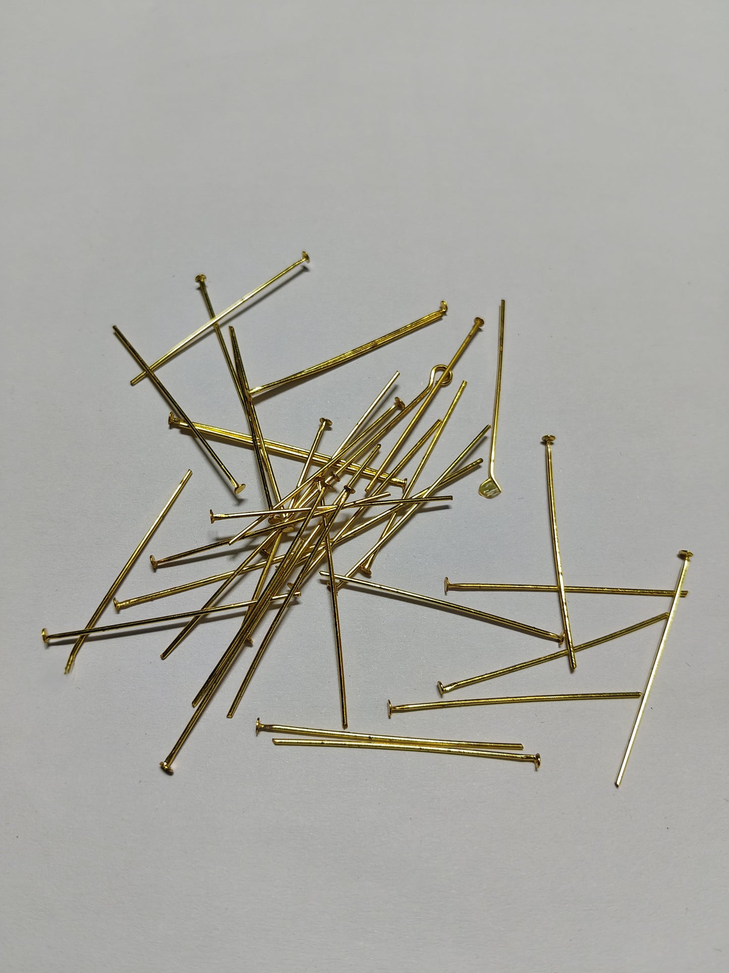100 Pcs Premium Anti-Tarnish 18K Gold Plated Head Pins - Flat End Jewelry Findings