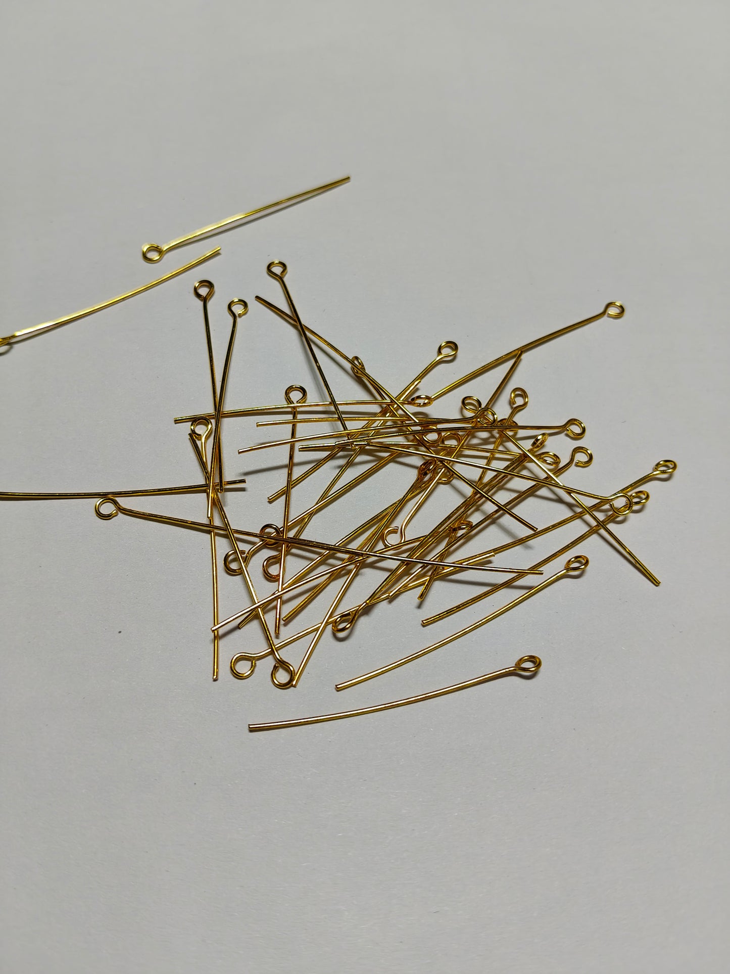 100 Pcs Anti-Tarnish 18K Gold Plated Eye Pins - Jewelry Making