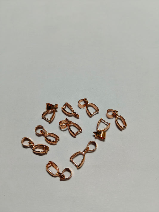 Copper Anti-Tarnish Bail Clasps (Pack of 10) - Professional Pendant Connectors