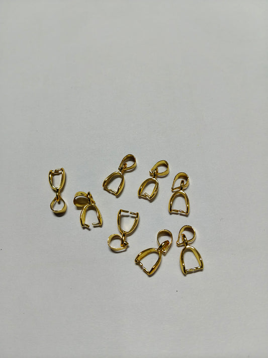 Gold Anti-Tarnish Bail Clasps (Pack of 10) - Professional Pendant Connectors
