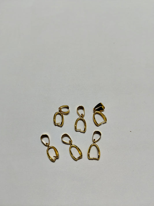 Gold Anti-Tarnish Bail Clasps (Pack of 10) - Professional Pendant Connectors