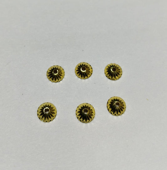 Anti-Tarnish 18K Gold Plated Bead Caps (Pack of 50)