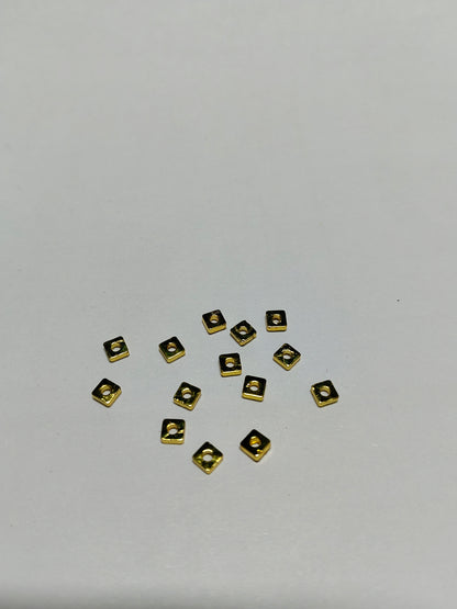 Anti-Tarnish 18K Gold Plated Square Spacer Beads (Pack of 20)