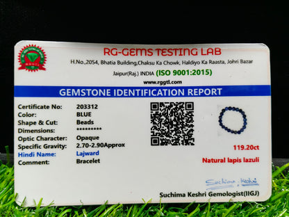 Lapis Lazuli Gemstone Beaded Bracelet