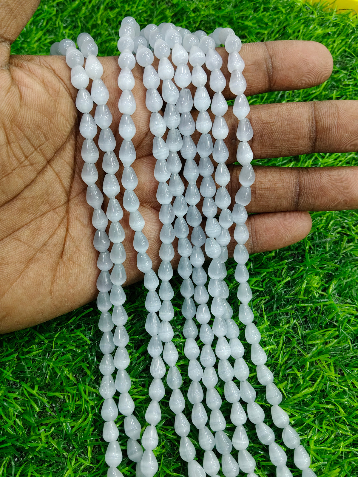 Monalisa original beads  size 8@11 Luminous Cat's Eye Teardrop Beads Comes in Single String