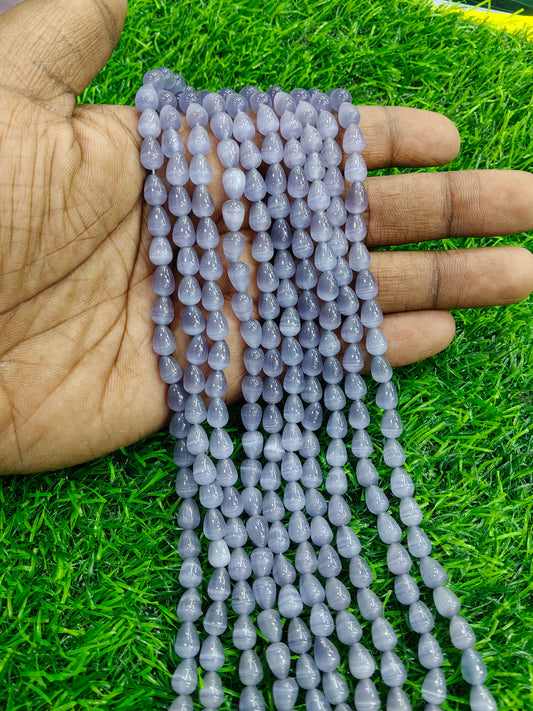 Serenity Blue Teardrop Beads - Comes in Single String