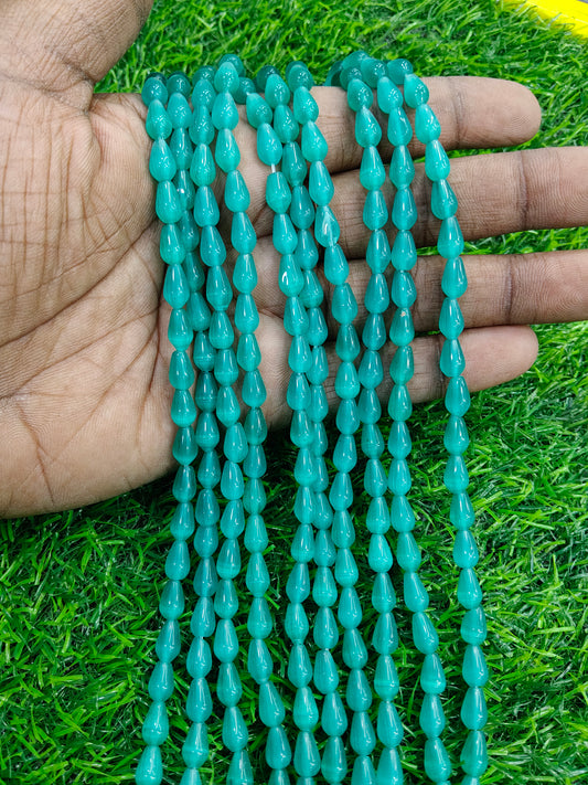 Rich Teal Teardrop Beads - Comes in Single String