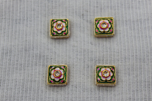 Meenakari Raw Material Loose Beads Spacers, Connectors, Components for Jewellery Making |Size : 16.6