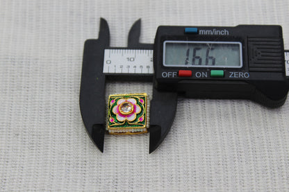 Meenakari Raw Material Loose Beads Spacers, Connectors, Components for Jewellery Making |Size : 16.6