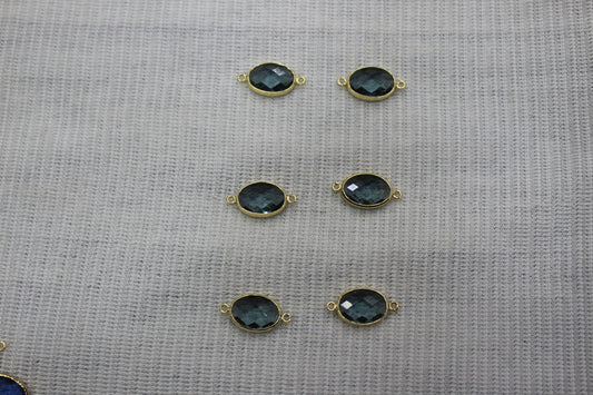 Connctor Oval Smoke Charms Anti Tarnish