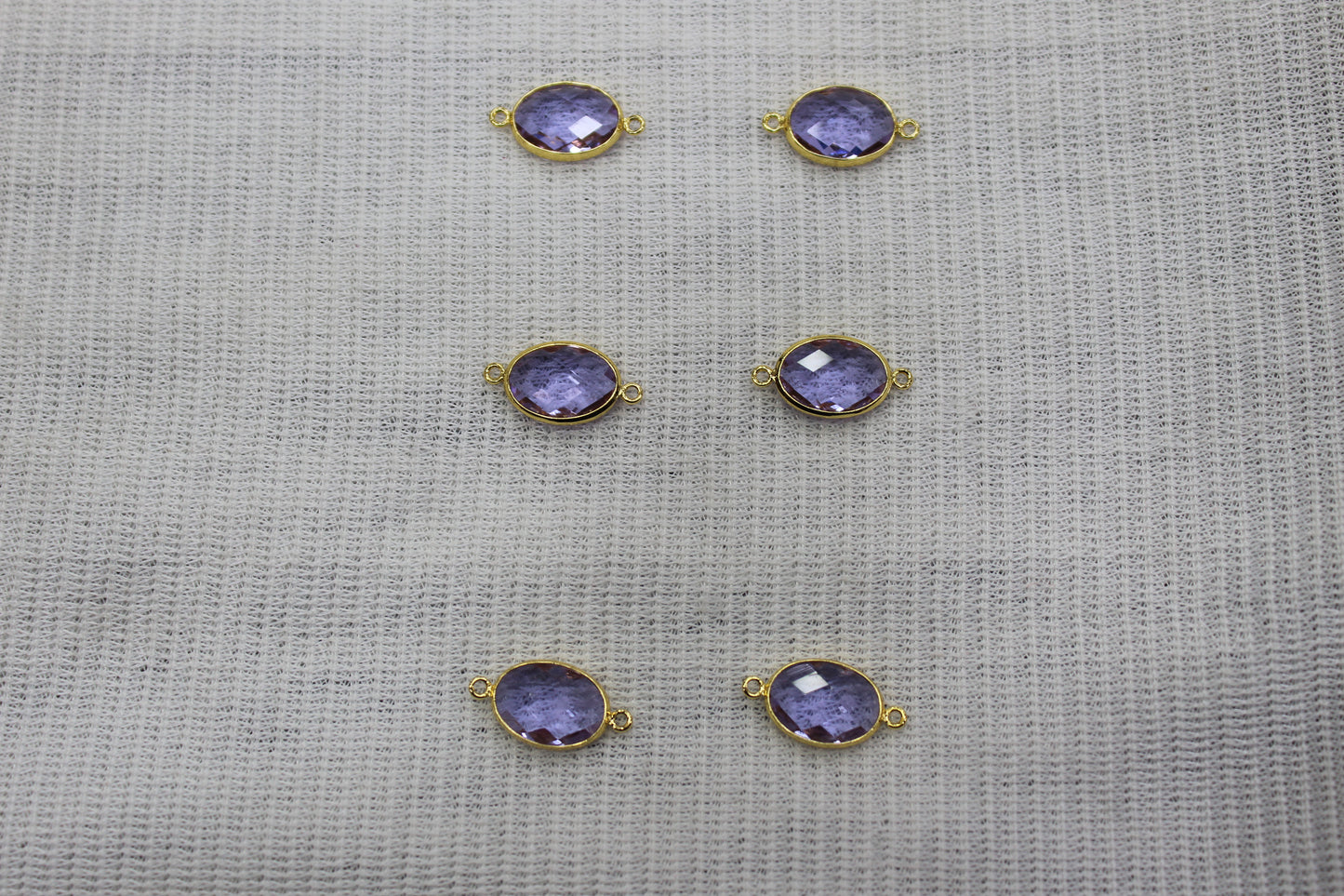 Connctor Oval Purple  Charms Anti Tarnish
