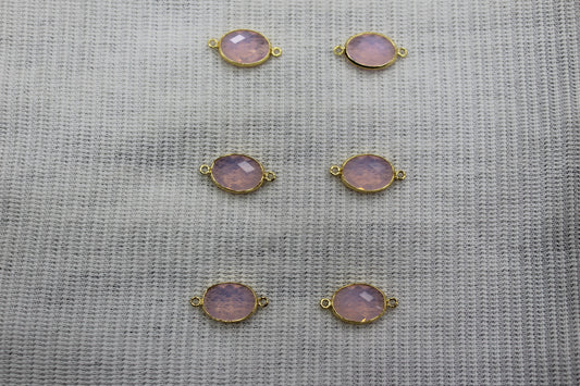 Connctor Oval Opel PinkCharms Anti Tarnish