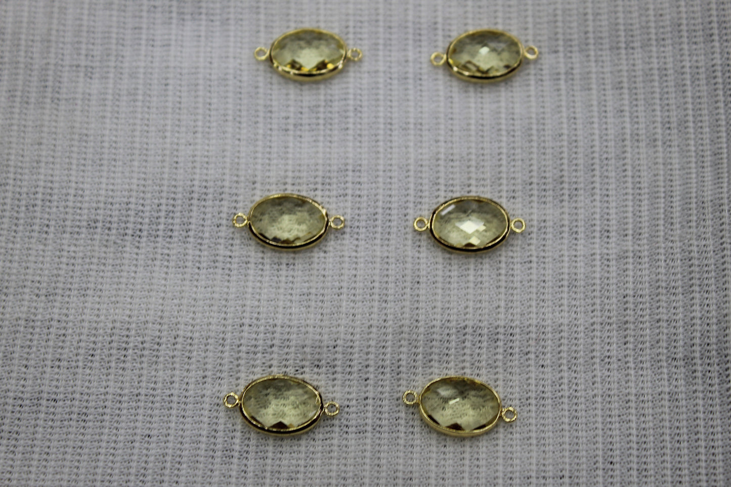Connctor Oval Yellow  Charms Anti Tarnish