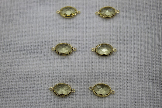 Connctor Oval Yellow  Charms Anti Tarnish