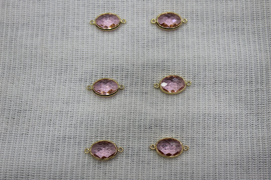 Connctor Oval Purpal  Charms Anti Tarnish