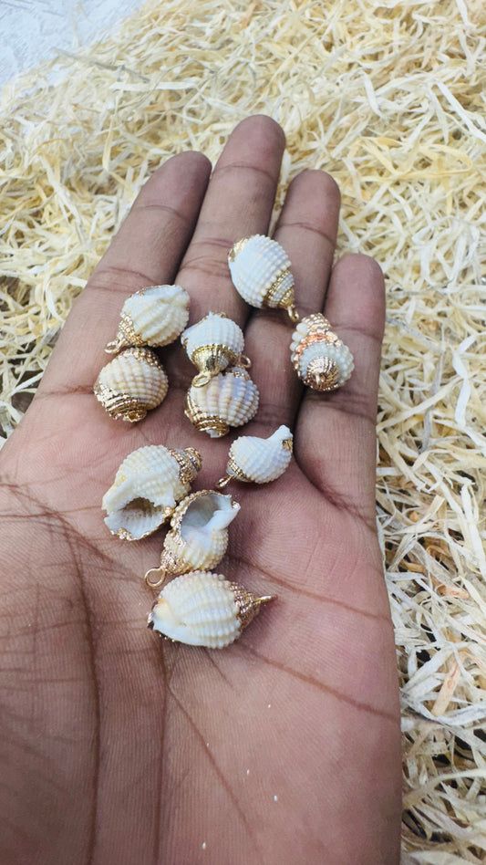 Gold Seashell, Natural Sea Shell Pendant