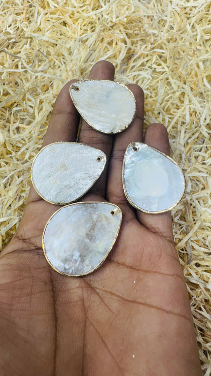 Gold Seashell, Natural Sea Shell Pendant