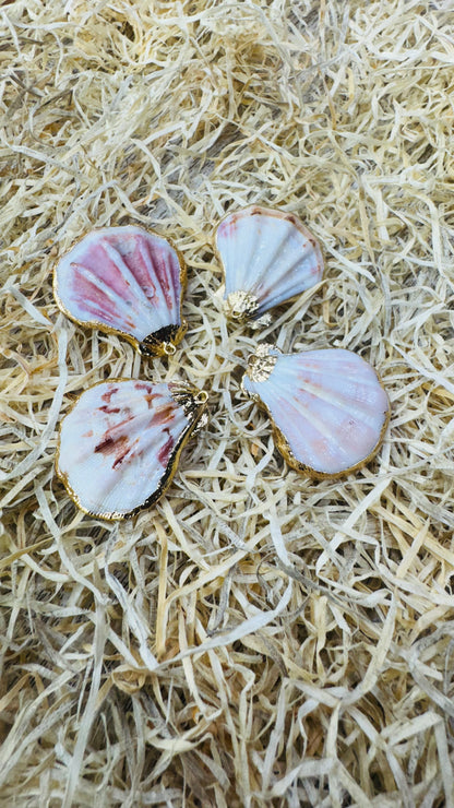 Gold Seashell, Natural Sea Shell Pendant