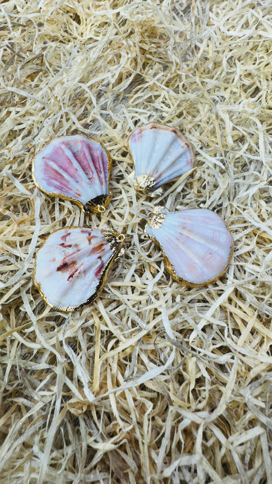 Gold Seashell, Natural Sea Shell Pendant