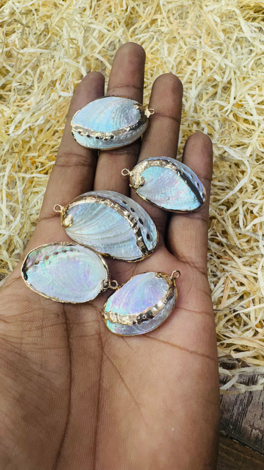 Gold Seashell, Natural Sea Shell Pendant