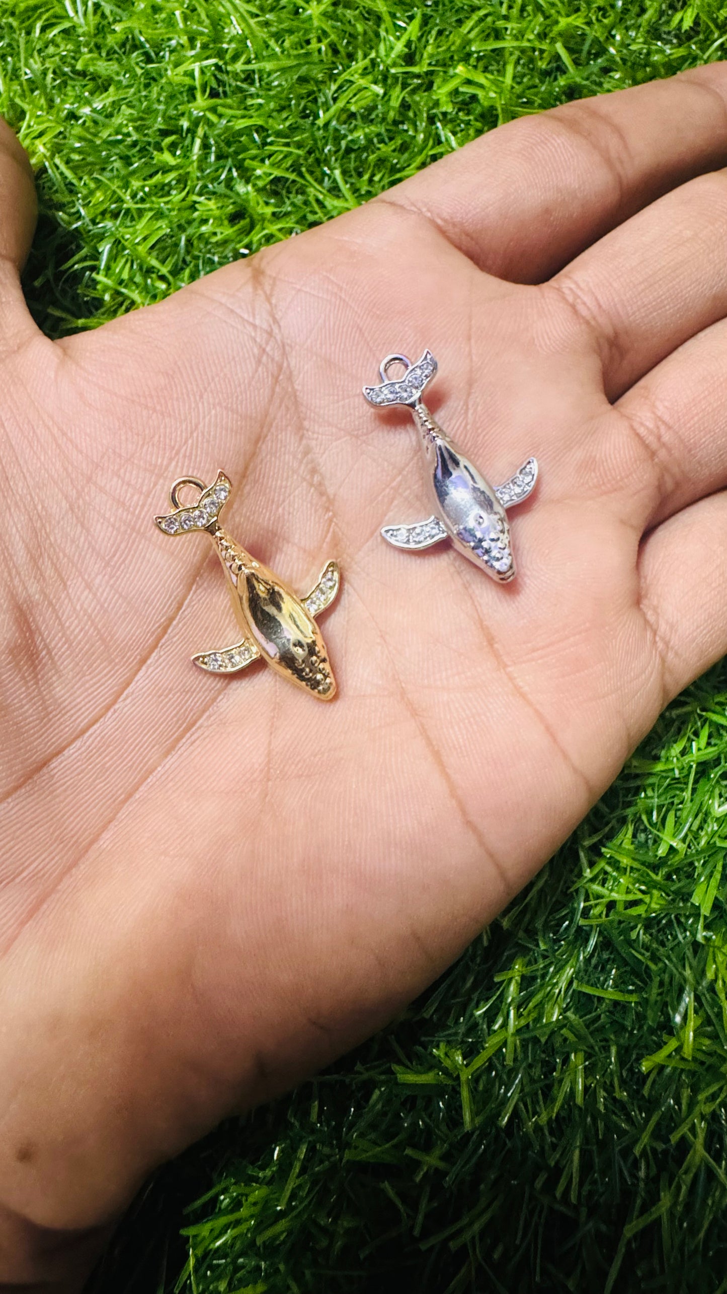 Anti-Tarnish baby whale Charm - Available in Gold & Silver