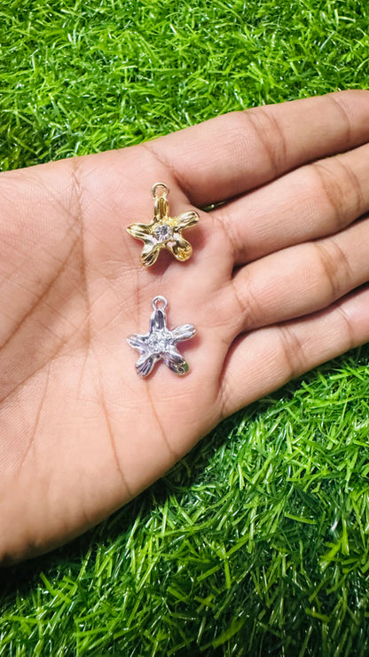 Anti-Tarnish Flower charm - Available in Gold & Silver