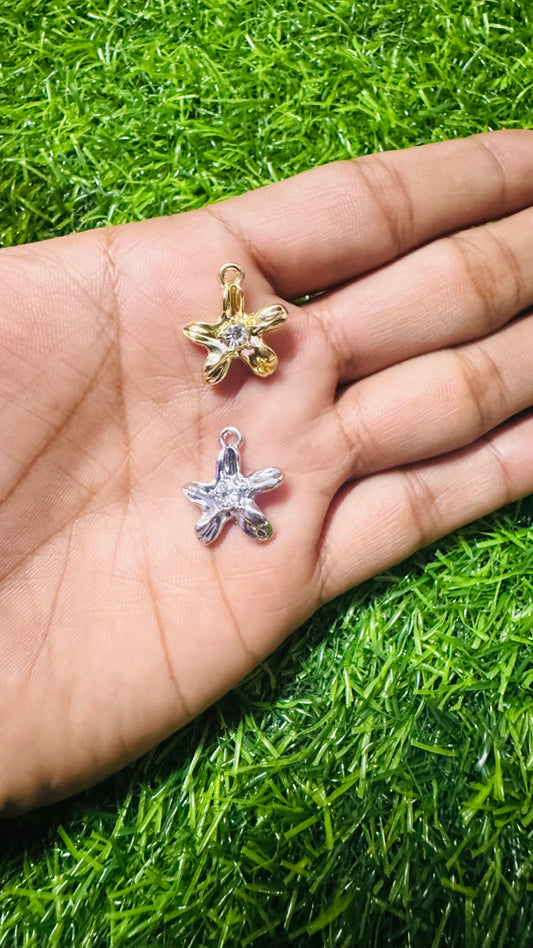 Anti-Tarnish Flower charm - Available in Gold & Silver