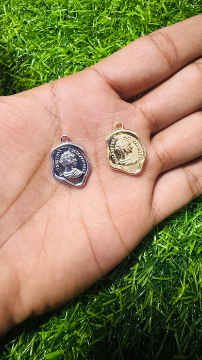 Anti-Tarnish Coin charm - Available in Gold & Silver