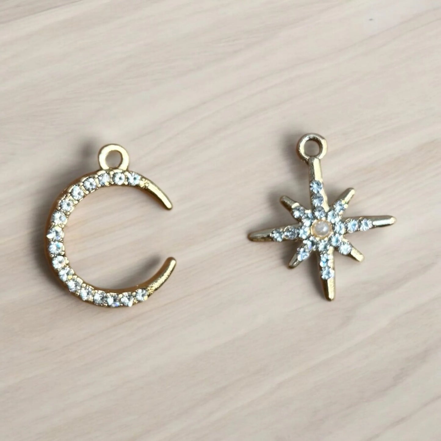 Trendy Gold And Silver Star & Moon Pendent
