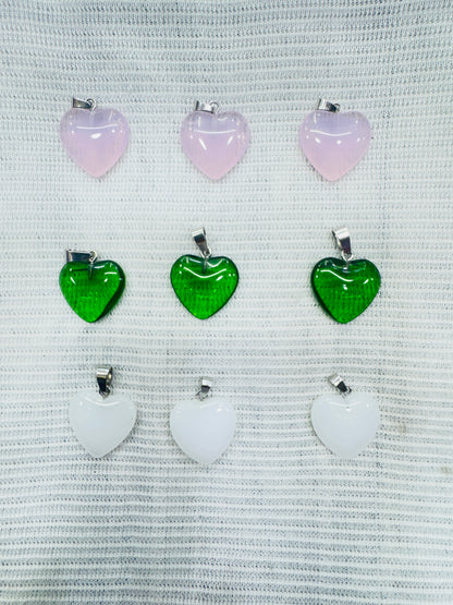 Glass Heart Charms  20 mm