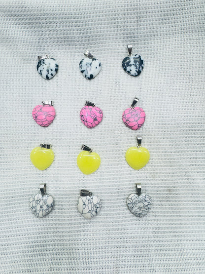 Glass Heart Charms  20 mm