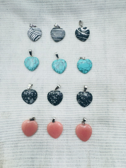 Glass Heart Charms  20 mm