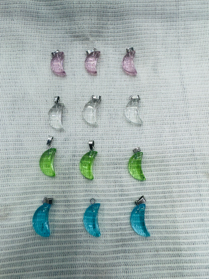 Glass Charms Moon 18 Mm