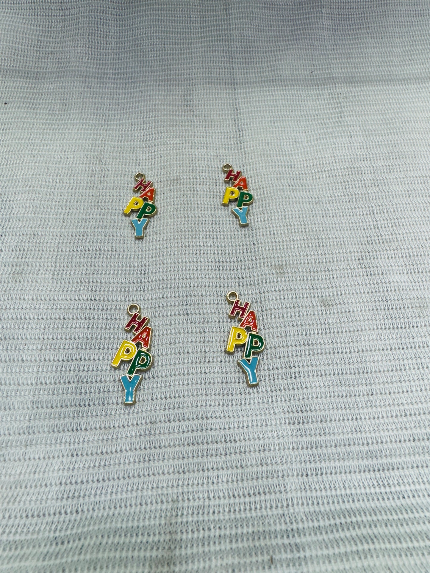 Enamel Charms Happy