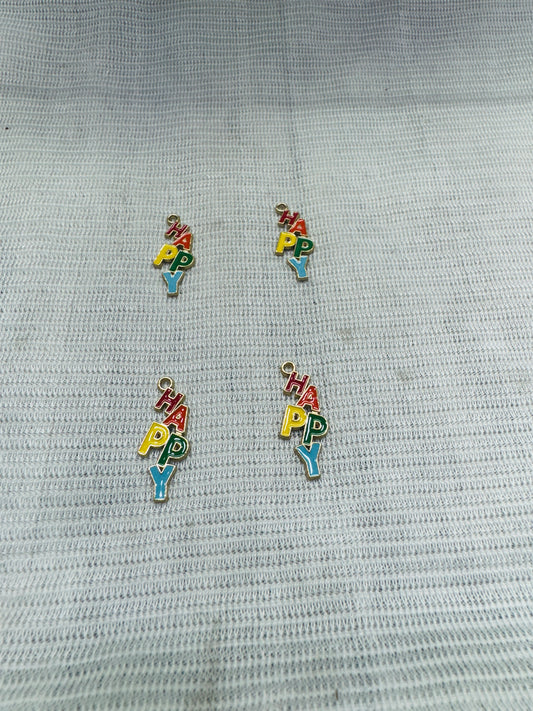 Enamel Charms Happy