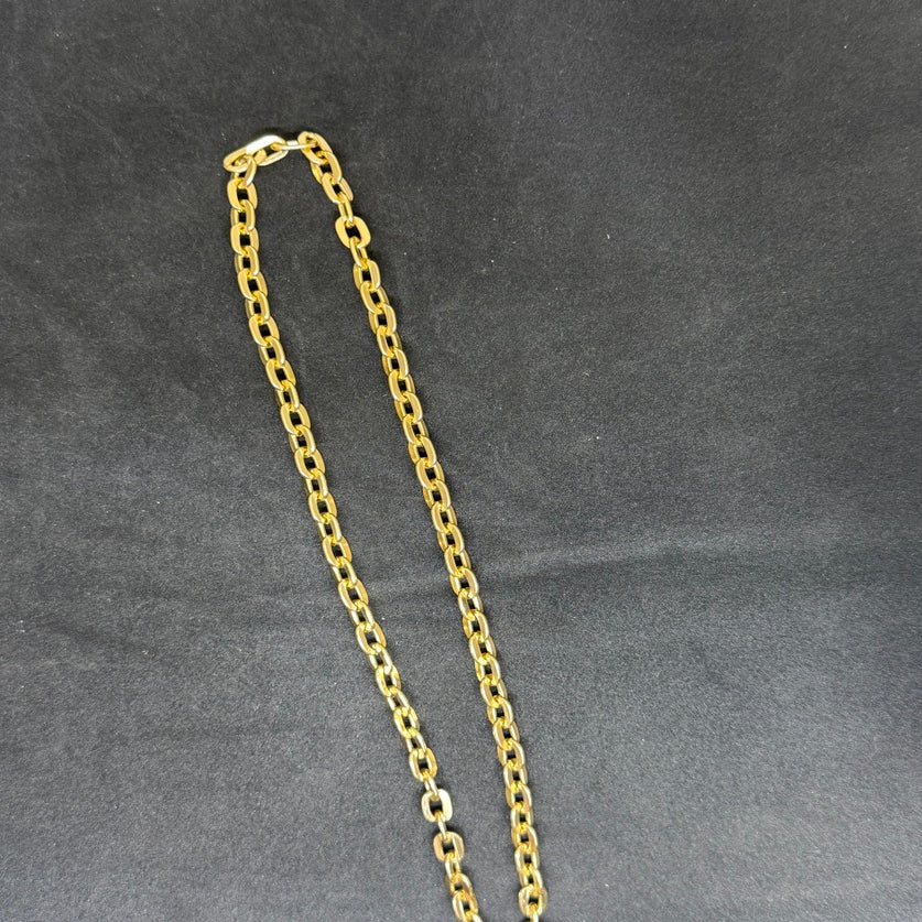 Golden Aluminium Metal Chain size 4 mm flat