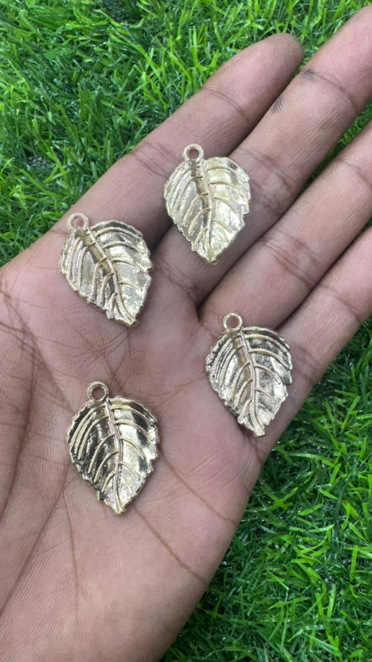 Gold-Tone Botanical Leaf Charms - Pack of 5