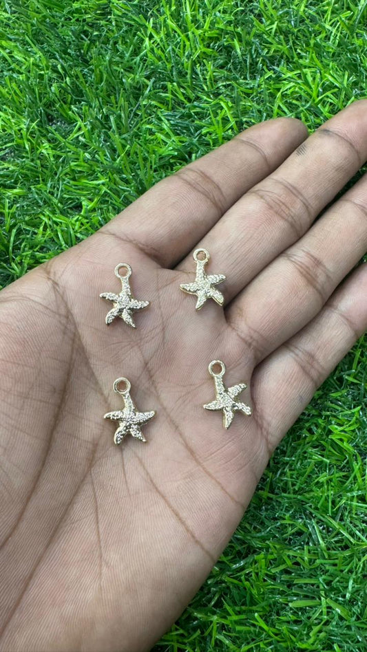 Gold Plated Micro-Pavé Starfish Charms (Pack of 5)