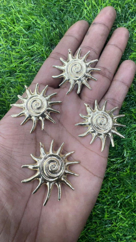 Gold Plated Sun Charms | Spiral Sun Design | Pack of 5 for Jewelry Making & DIY Crafts