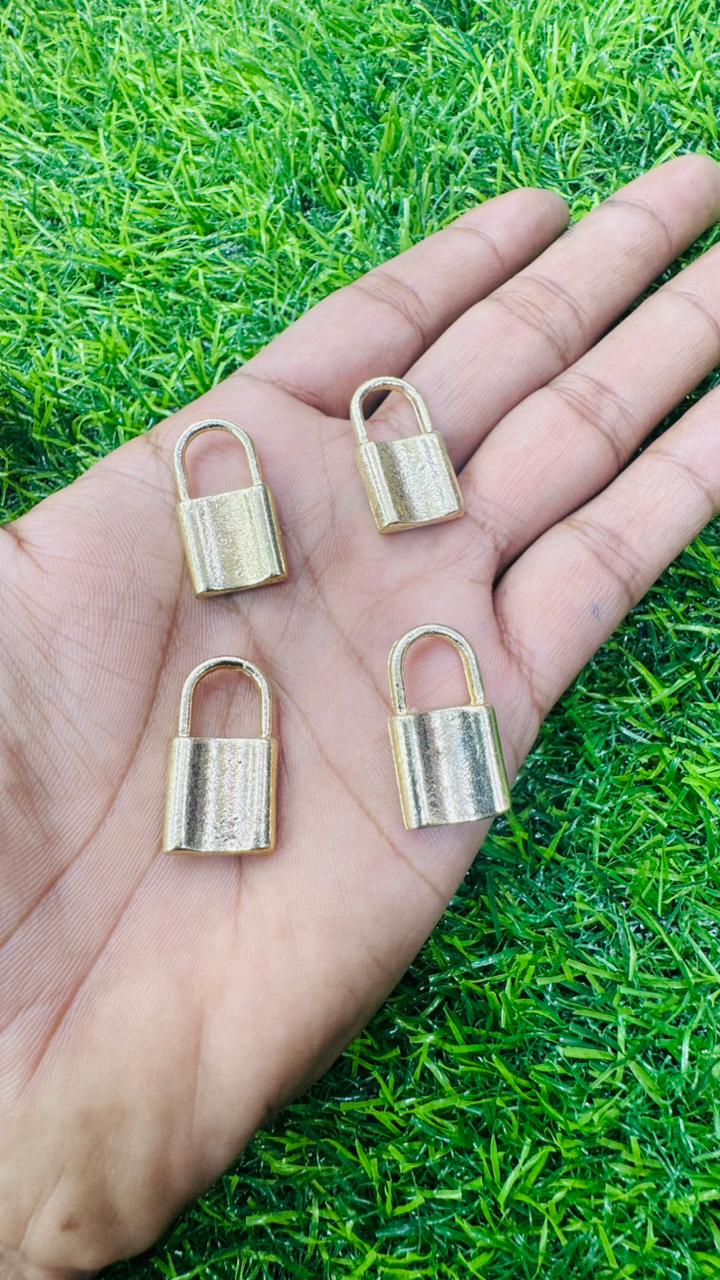 Mini Gold Padlock Charms - Pack of 5