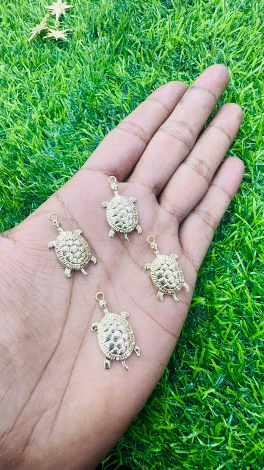 Delicate Gold Plated Tortoise Pendants (Pack of 5) | Symbol of Longevity