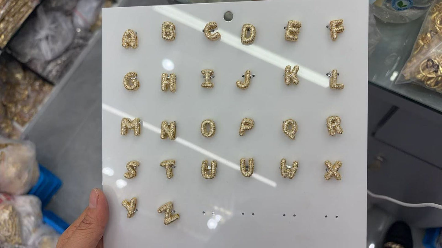 Customizable Initial Charms for Bracelets - A TO Z Gold-Tone Alphabet Letters