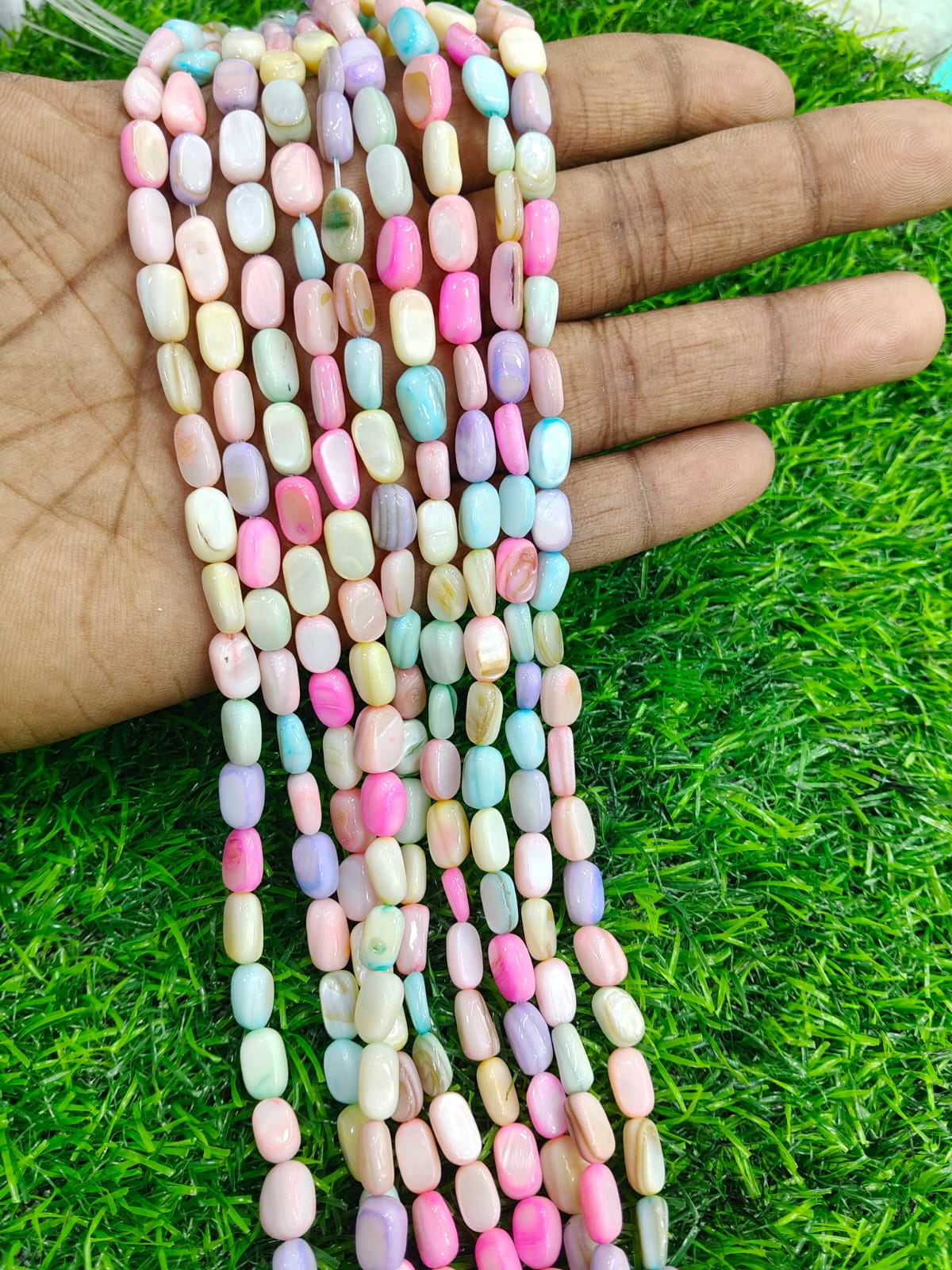 Pastel Multi-Color Round Faceted/Smooth Beads String | Mixed Color Small Gemstone/Shell Beads