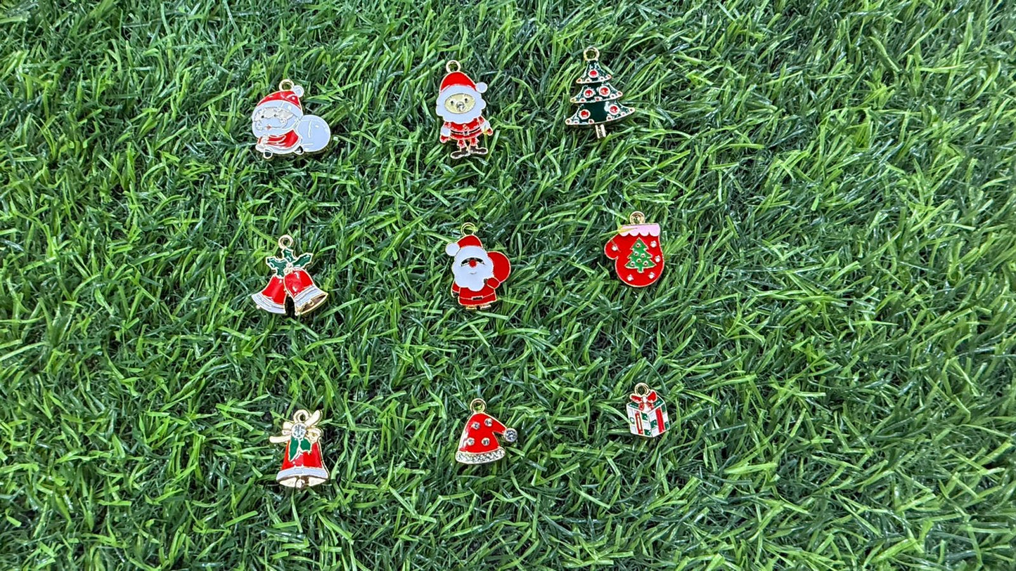 Christmas Theme Enamel Charms | Pack of 25 | Jewelry Making & DIY Craft Supplies