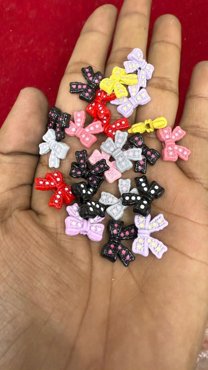 10 Pcs Assorted Colorful Bowtie Beads