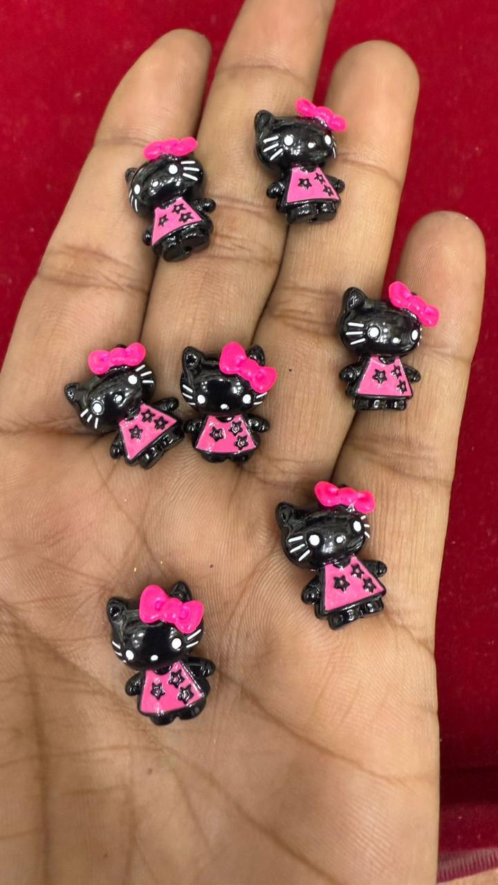 Black Cat Character Figurine Cabochons (Pack of 10)
