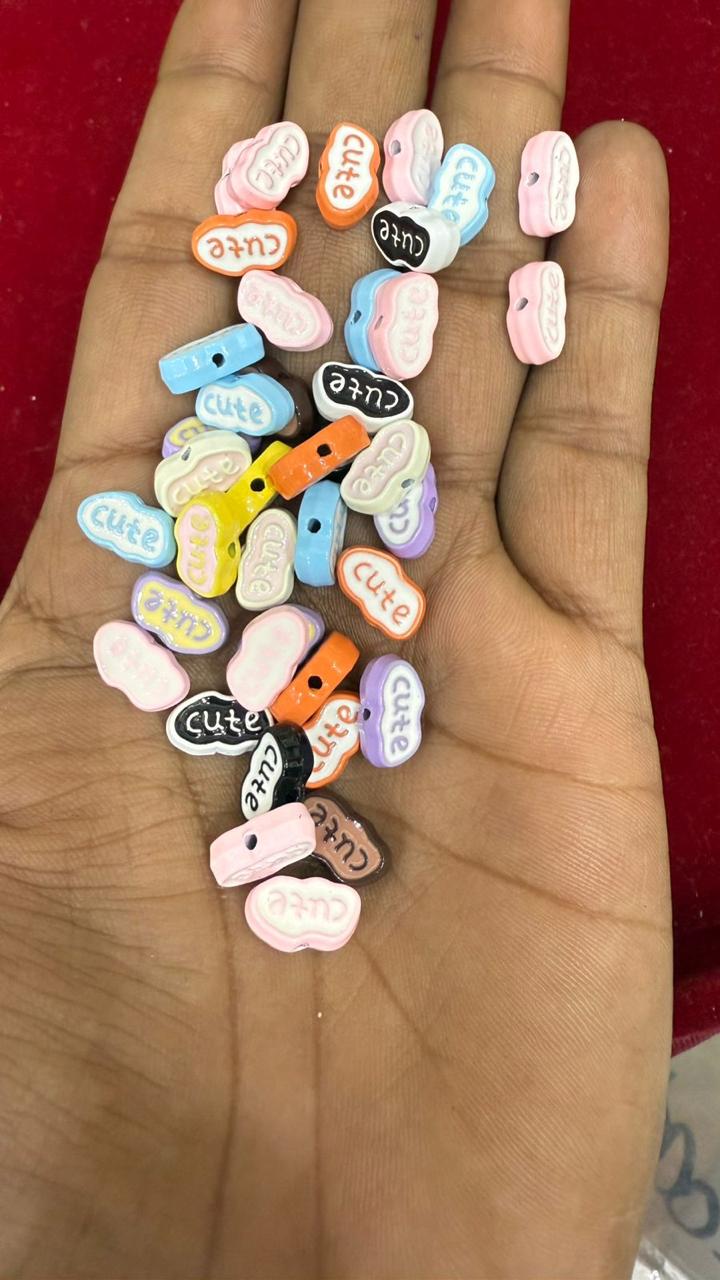 Mixed Pastel "CUTE" Capsule Beads (Pack of 10)