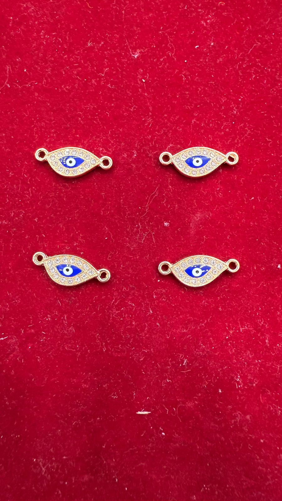 Evil Eye Connector Charms - Blue Enamel Gold-Tone Protection Jewelry Links (Pack of 10)