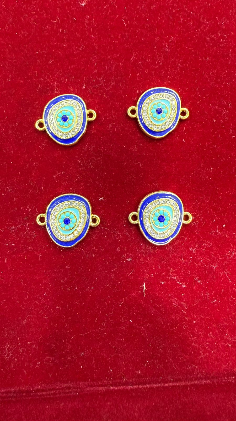 Round Evil Eye Connector Link Charms (Pack of 10)